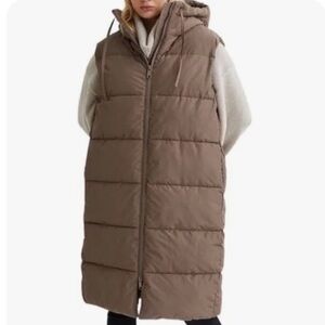 💗Brand NEW H&M NWT Sleeveless long Puffer vest with Hood💗